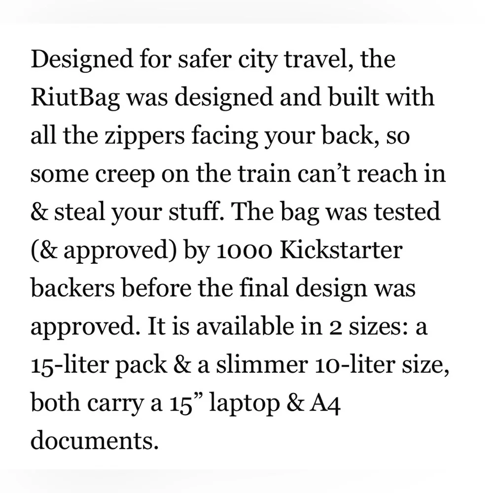 RiutBag R15 Anti Theft Laptop Backpack